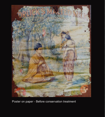 Poster on paper - Before conservation Poster on paper - Before conservation